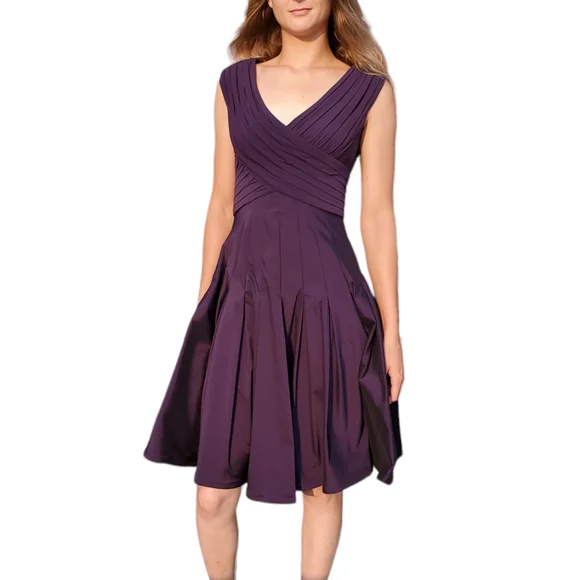 Adrianna Papell | Dresses | Adrianna Papell Dress Womens Size Violet Fit And Flare Satin Pleated Skirt | Poshmark Adrianna Papell | Dresses | Adrianna Papell Dress Womens Size Violet Fit And Flare Satin Pleated Skirt | Poshmark